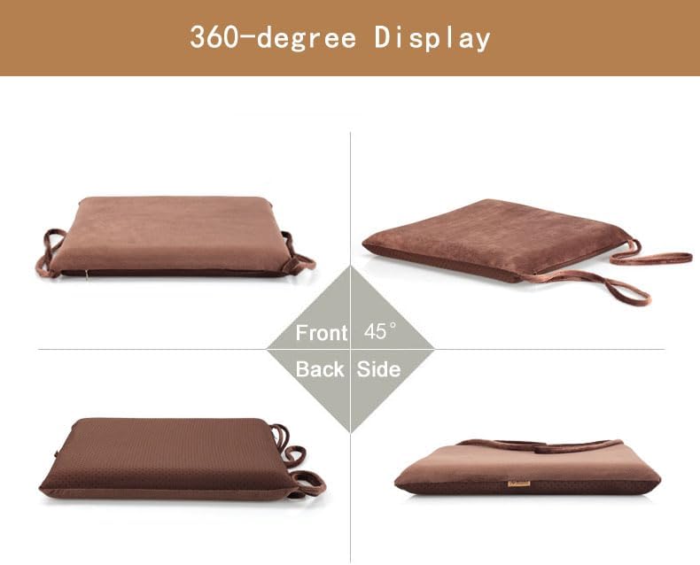 Augld Square Chair Seat Cushion Memory Foam Chair Cushion for Kitchen, Dining,Office or Car 16x16 in Black