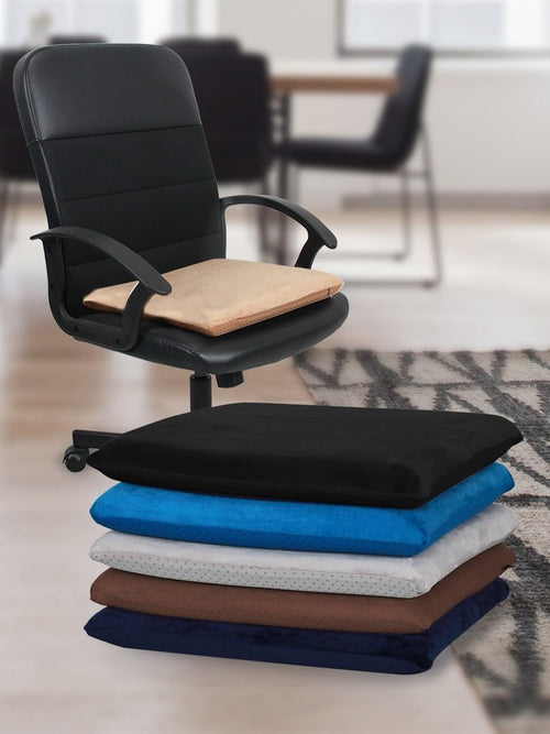 Augld Square Chair Seat Cushion Memory Foam Chair Cushion for Kitchen, Dining,Office or Car 16x16 in Black
