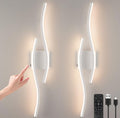 Modern LED Wall Sconce Set of Two, Battery Powered Wall Sconces Set of 2 with Timer, Gold Wall Light with Remote, LED Wall Lamp Indoor not Hardwired for Bathroom Living Room Bedroom Corridor