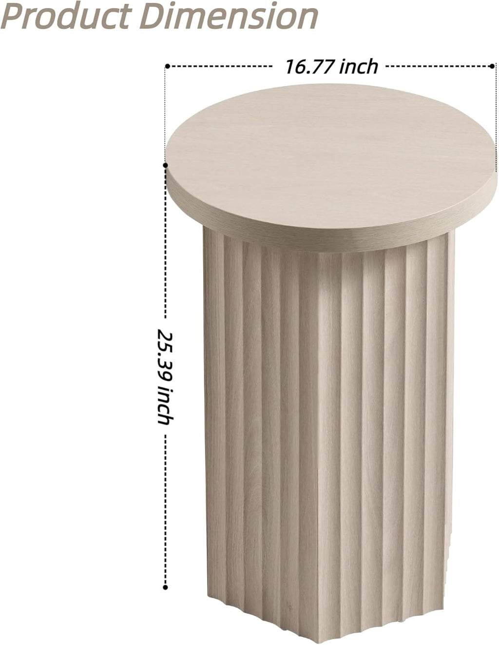 VividVibe End Tables for Living Room, Fluted Couch Side Table with Hexagonal Base, Wooden Bedside Table Bedroom Nightstands 2 Set Home Office Modern Accent Light Alder