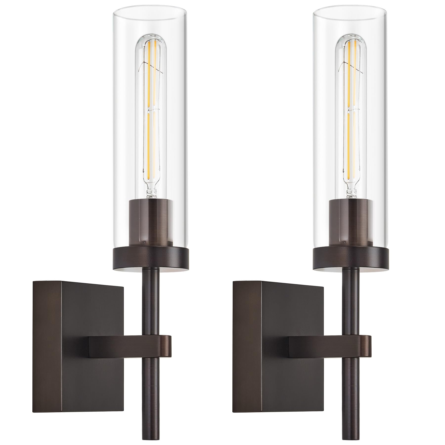 Wireless Wall Sconces with Remote Control, Battery Operated Wall Sconce Set of 2, Black & Gold Rechargeable Dimmable Wall Light for Bedroom Living room Bathroom Hallway Entryway Stairwell, 3000K
