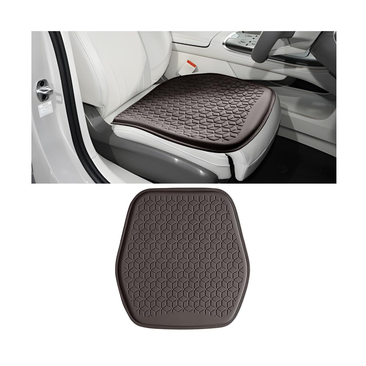 Zpana Gel Car Seat Cushion, Non-Slip & Comfortable Automotive Chair Protector Pad for Driving, Breathable Vehicle Interior Mat Cover Accessories, Universal for SUV Sedan Truck (Black)