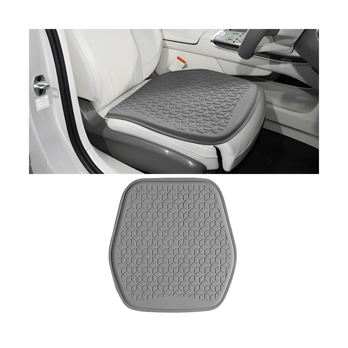 Zpana Gel Car Seat Cushion, Non-Slip & Comfortable Automotive Chair Protector Pad for Driving, Breathable Vehicle Interior Mat Cover Accessories, Universal for SUV Sedan Truck (Black)