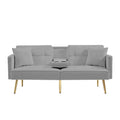 hansones 55-Inch Modern Velvet Loveseat Sofa with Gold Metal Legs & Side Pockets, Tufted Backrest, Perfect for Living Room, Bedroom, or Office (Modern Beige)