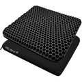 Gel Seat Cushion, Jumbo&Thick Gel Cushion with Non-Slip Cover for Home Office Car Seat Wheelchair, Soft Breathable Honeycomb Chair Pads for Relieve Hip Pain, Black 20x20x1.9inch