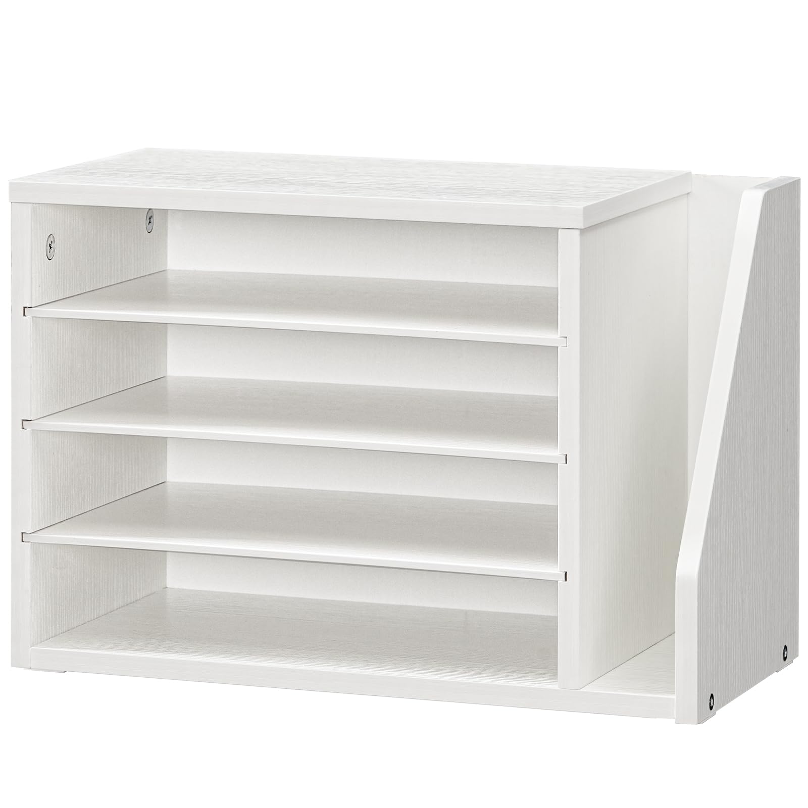 HOOBRO Mail Sorter, Literature Organizer with Adjustable Shelves, Paper Organizer for Office, Home, Wood Countertop File Holders, Mails, Magazines, Rustic Brown FG41WF01