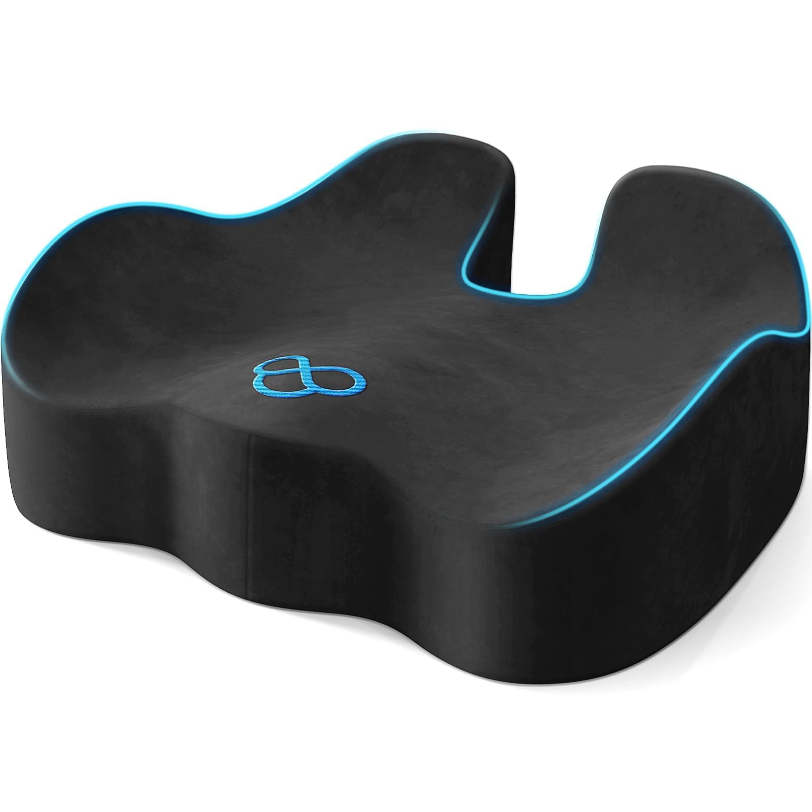 Seat Cushion, Memory Foam Chair Cushions for Tailbone/Sciatica Easing, Chair Pillow with Handles for Car, Office Chair Cushion with Non-Slip Design, Ideal for Post-Surgery Recovery(Black)