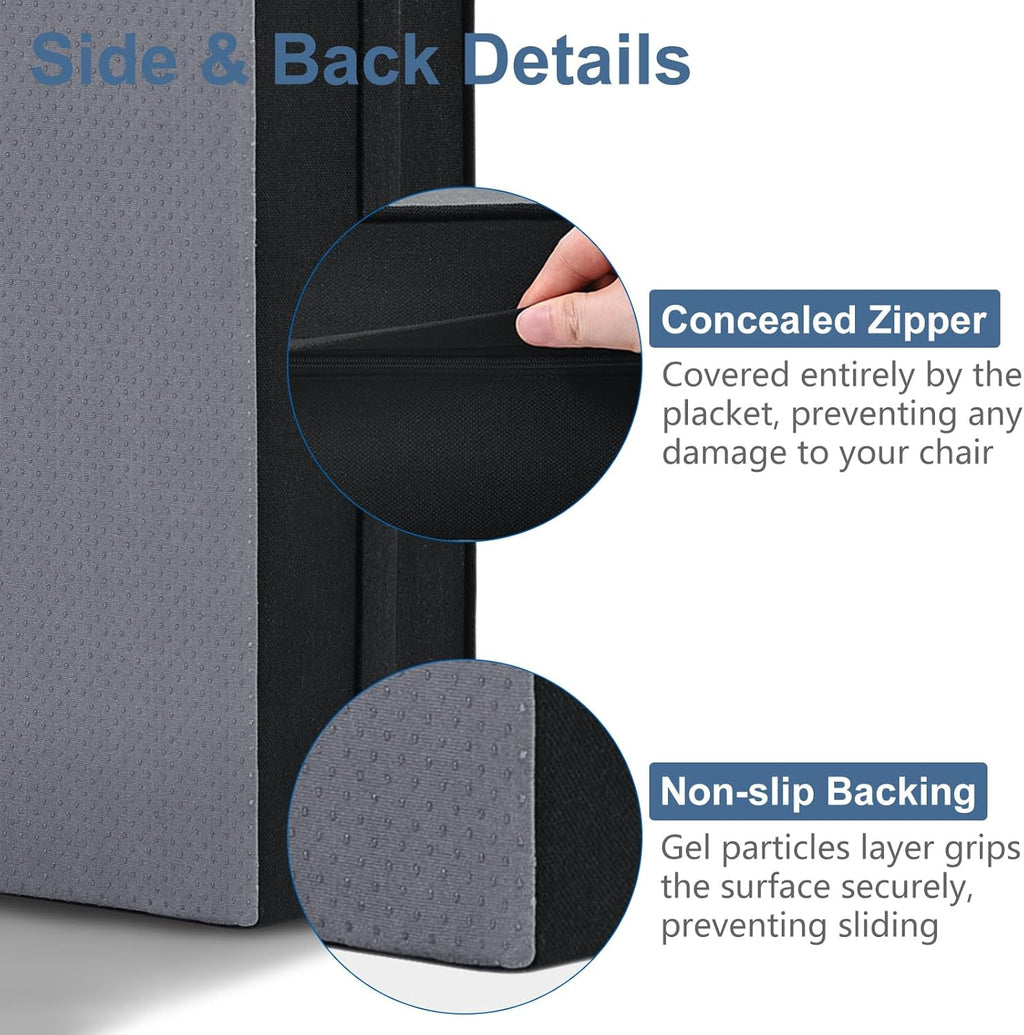 Shinnwa Gel Memory Foam Recliner Cushion for Elderly, Dual-Layer Foam Chair Pad, Extra Large Seat Cushion for Couch, Armchair, Wicker Chairs, Floor, 20 × 20 × 5in, Black