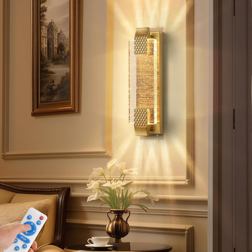 camuucci Battery Operated Wall Sconce Rechargeable Battery Powered 12000mAh Wall Light Indoor Not Hardwired Wall Lamp Fixtures for Bedroom Living Room 1Pack
