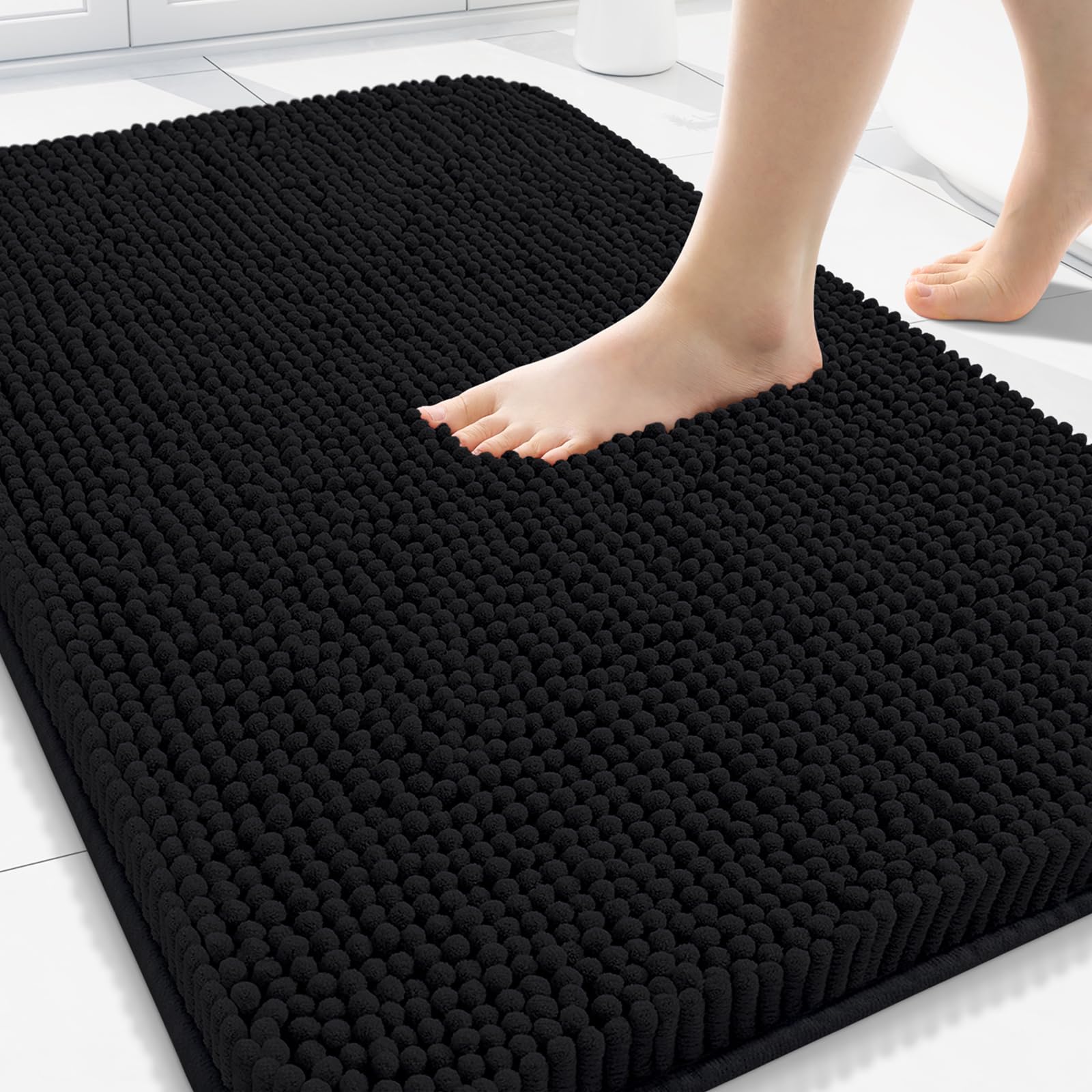 Arotive Bathroom Rugs 70x24, Extra Soft Absorbent Shaggy Chenille Bath Rugs, Machine Washable Rubber Backing Non-Slip Bath Mats for Bathroom Floor Tub and Shower, Home Decor Accessories, Beige