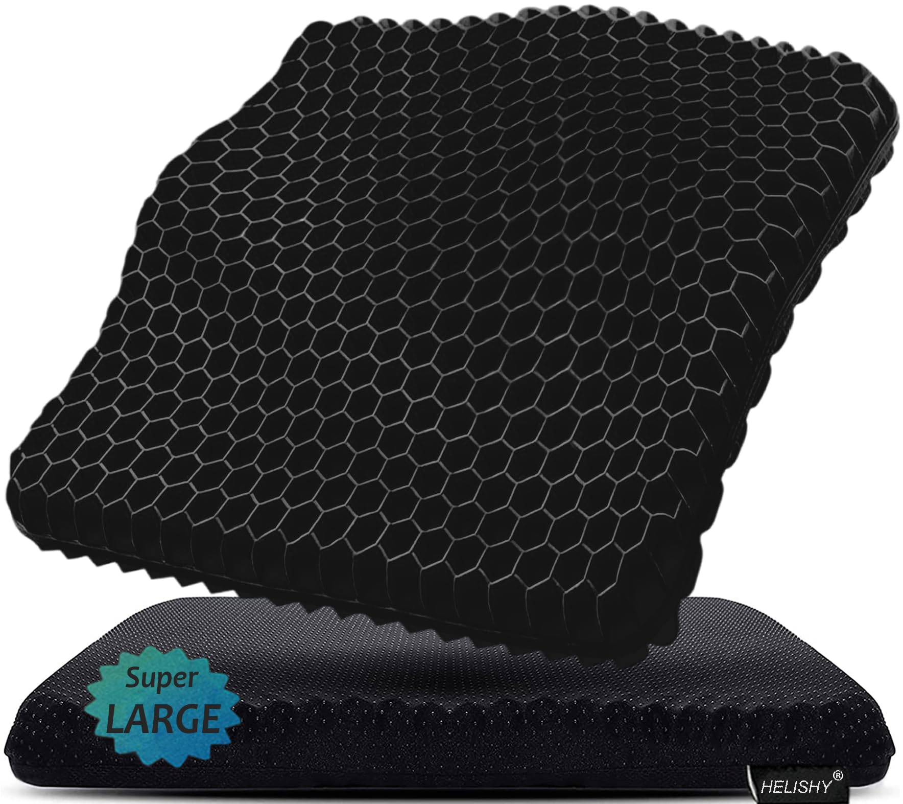 Gel Seat Cushion for Long Sitting - 1.65inch Double Thick Cooling Egg Cushion for Back, Hip, Sciatica, Coccyx, Tailbone Pain Relief - Office Chair Car Seat Cushion – Wheelchair Cushions