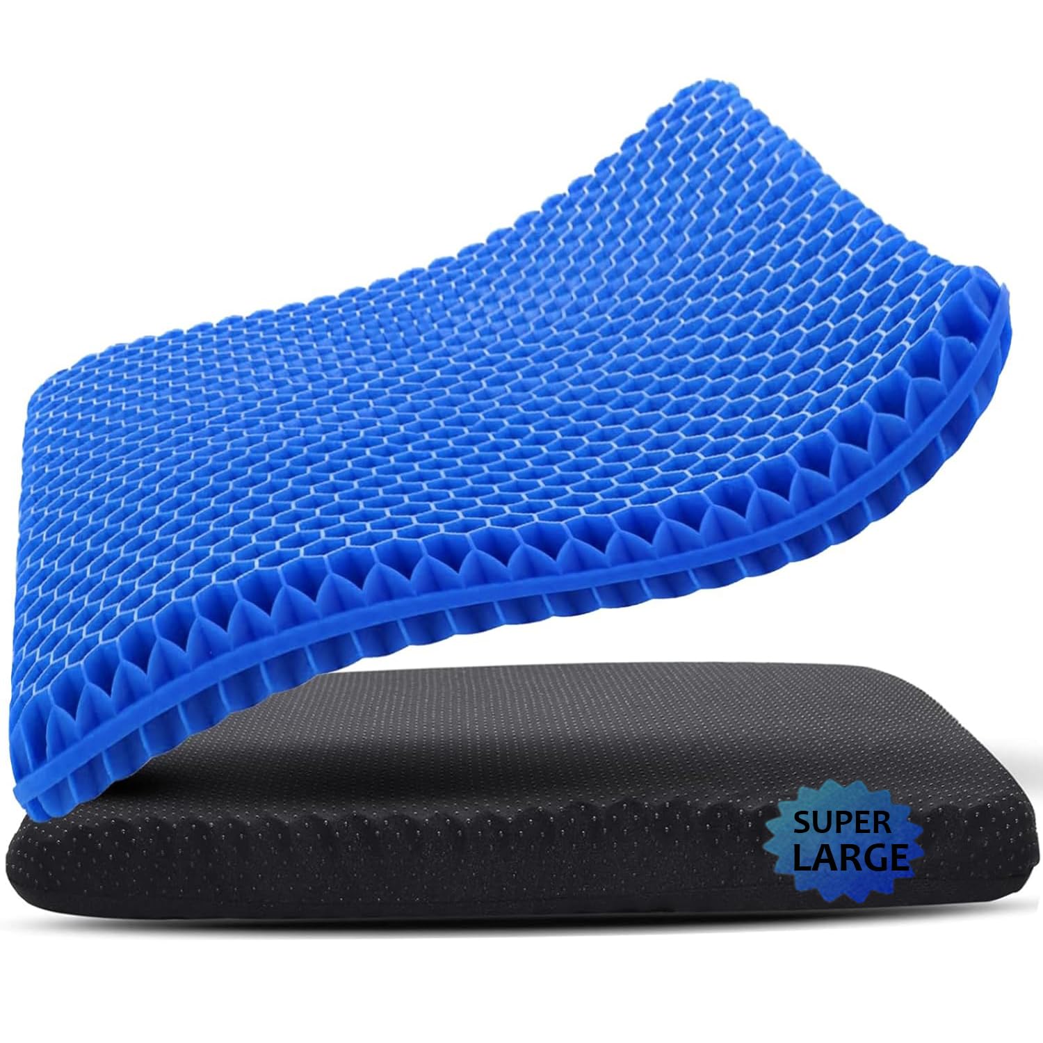 Gel Seat Cushion, Double Thick Egg Gel Cushion for Pressure Pain Relief, Breathable Wheelchair Cushion Chair Pads for Car Seat Office Chair (16x14x1.65inch)