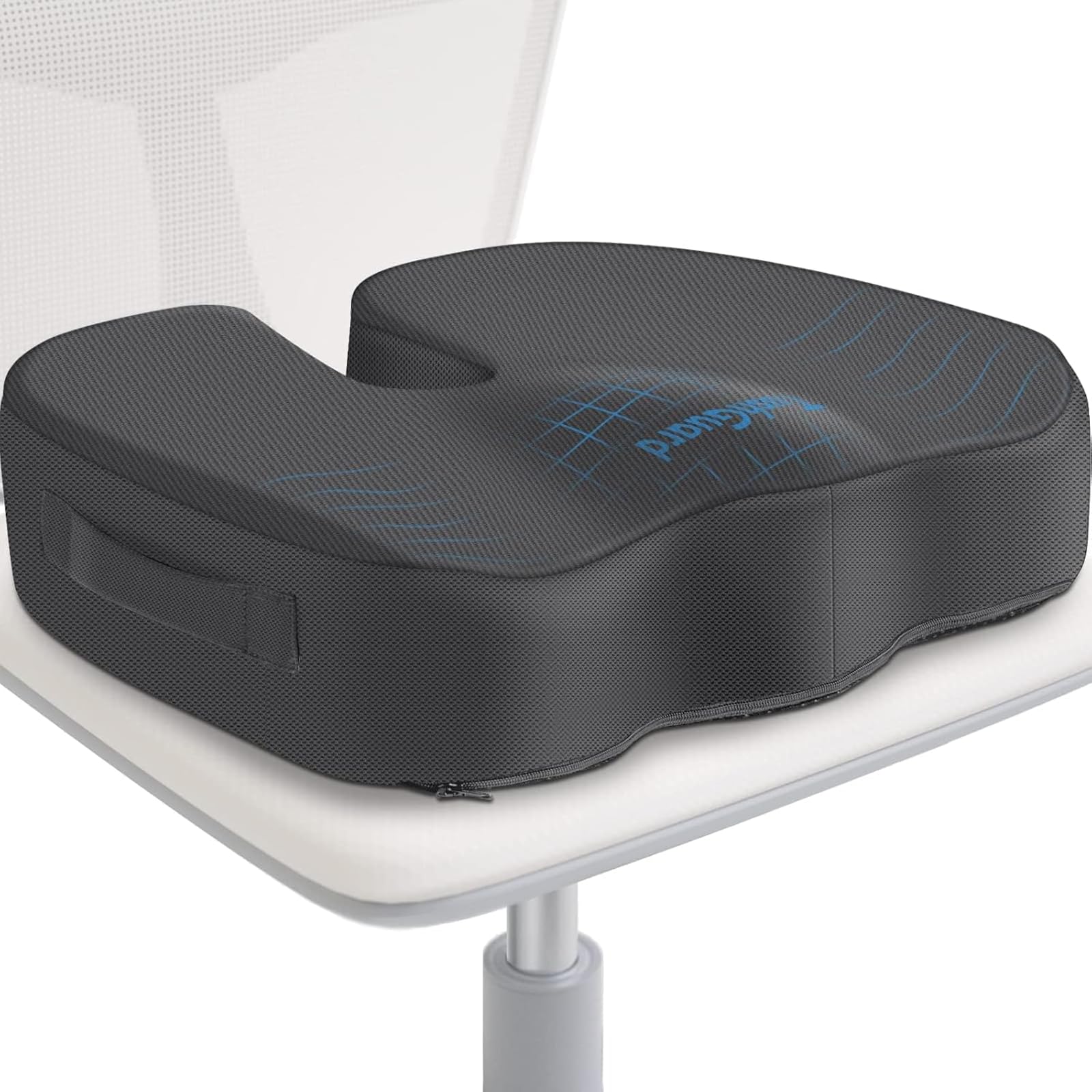 TushGuard Seat Cushion for Office Chair Memory Foam Non-Slip Desk Seat Cushion Back, Coccyx, Sciatica, Tailbone Pain Relief Butt Pillow for Office Chair, Car, Wheelchair, Black