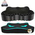 Cooling Gel Seat Cushion, Thickened Big Breathable Honeycomb Design Absorbs Pressure Points Gel Cushion with Anti-Slip Cover Cooling Seat Cushion for Office Chair Home Car Seat Cushion for Wheelchair