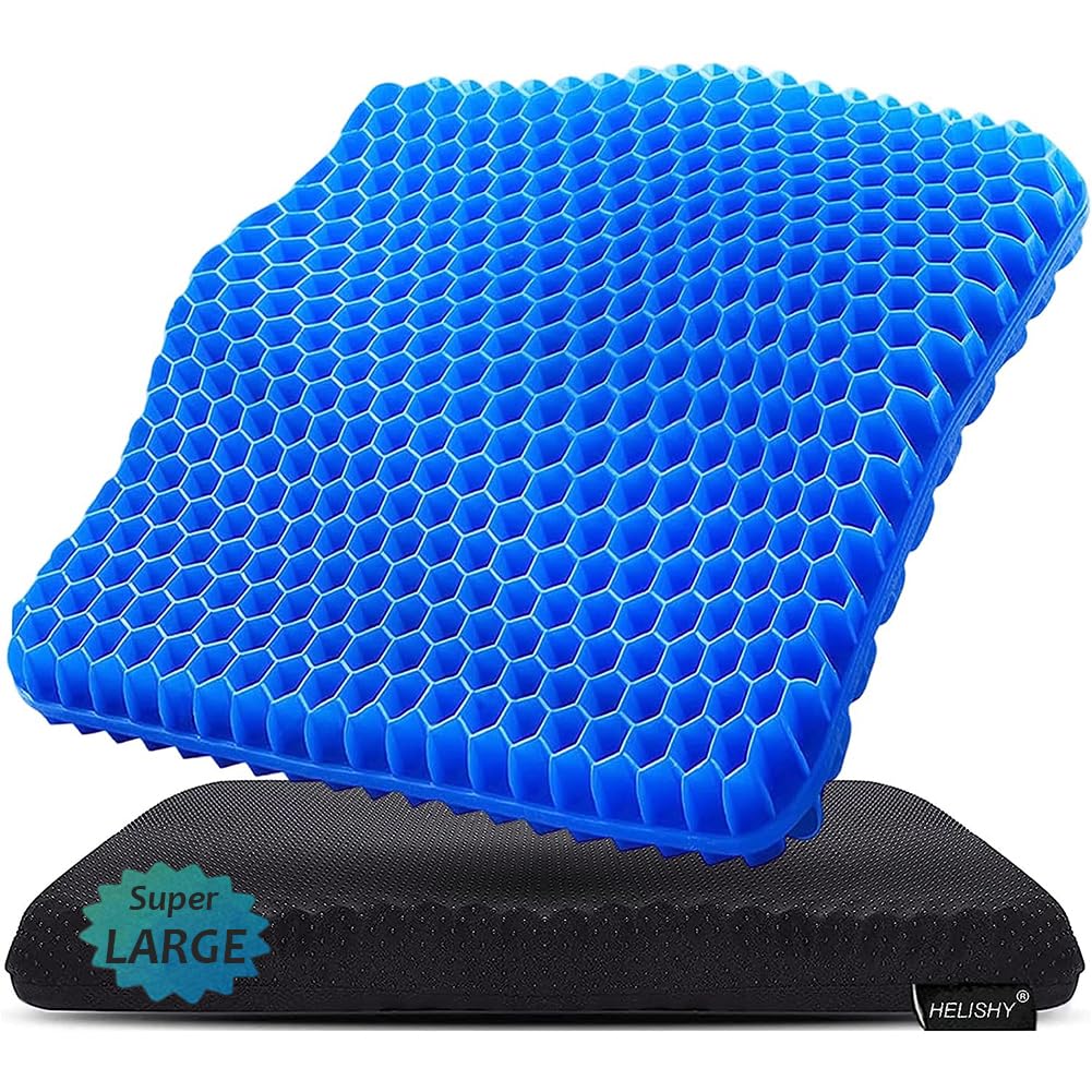 Gel Seat Cushion - Non-Slip Egg Seat Cushion Chair Pads - Office Chair Car Seat Cushion for Sciatica & Back Pain Relief - Coccyx Cushion for Home, Wheelchair, Computer, Desk Chair, Truck
