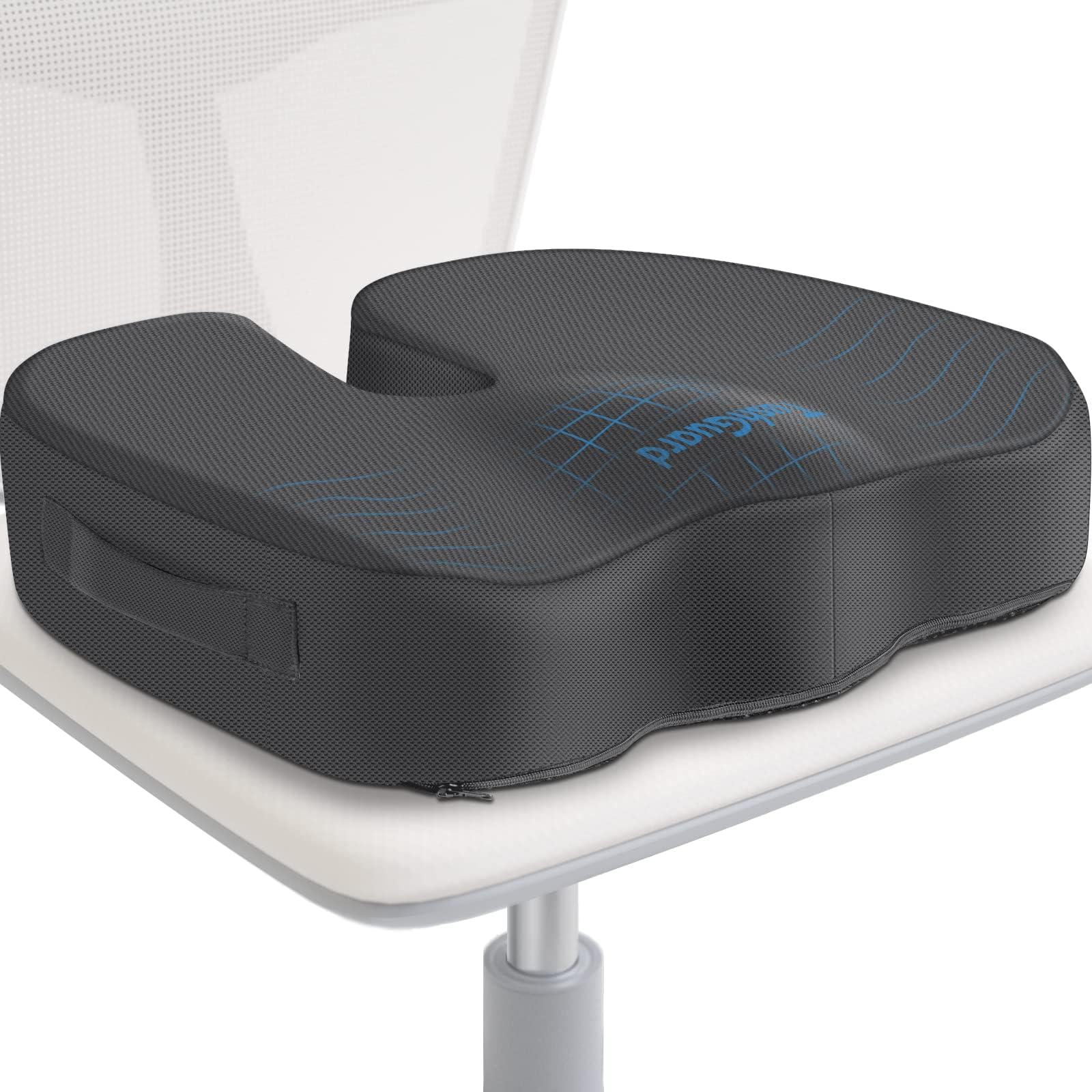 TushGuard Seat Cushion for Office Chair Memory Foam Non-Slip Desk Seat Cushion Back, Coccyx, Sciatica, Tailbone Pain Relief Butt Pillow for Office Chair, Car, Wheelchair, Black