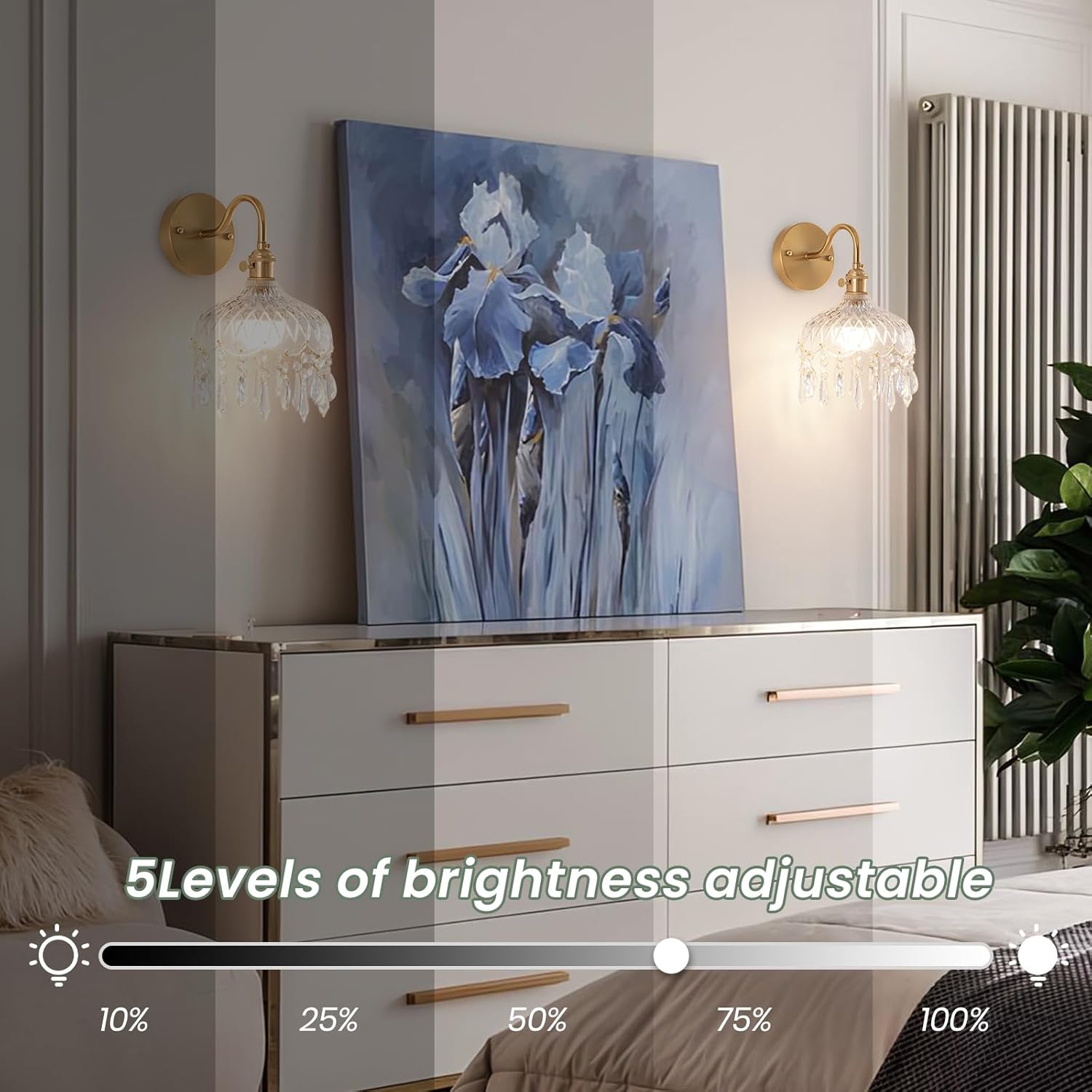 Vintage Battery Operated Wireless Wall Sconces, Rechargeable Battery Antique Brass Wall Lights,Luxury Corridor Lamp with Remote for Dining Room Hallway Living Room, Set of Two