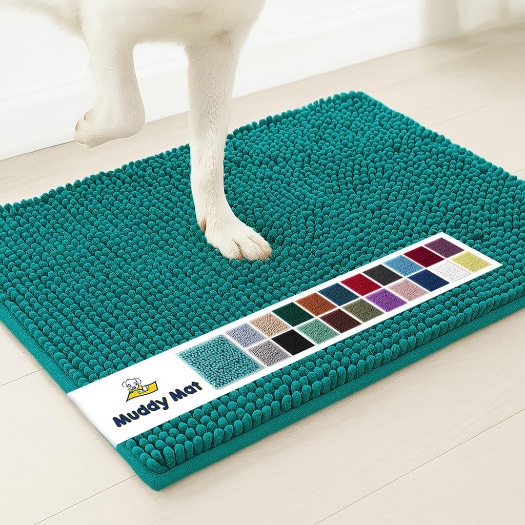 Muddy Mat® | Super Absorbent Door Mat Indoor, Microfiber Quick Dry Chenille Entryway Rug, Non-Slip Front Door Mat, Indoor Mats for Entryway, Machine Washable Pet Rug, Grey 30"x19"