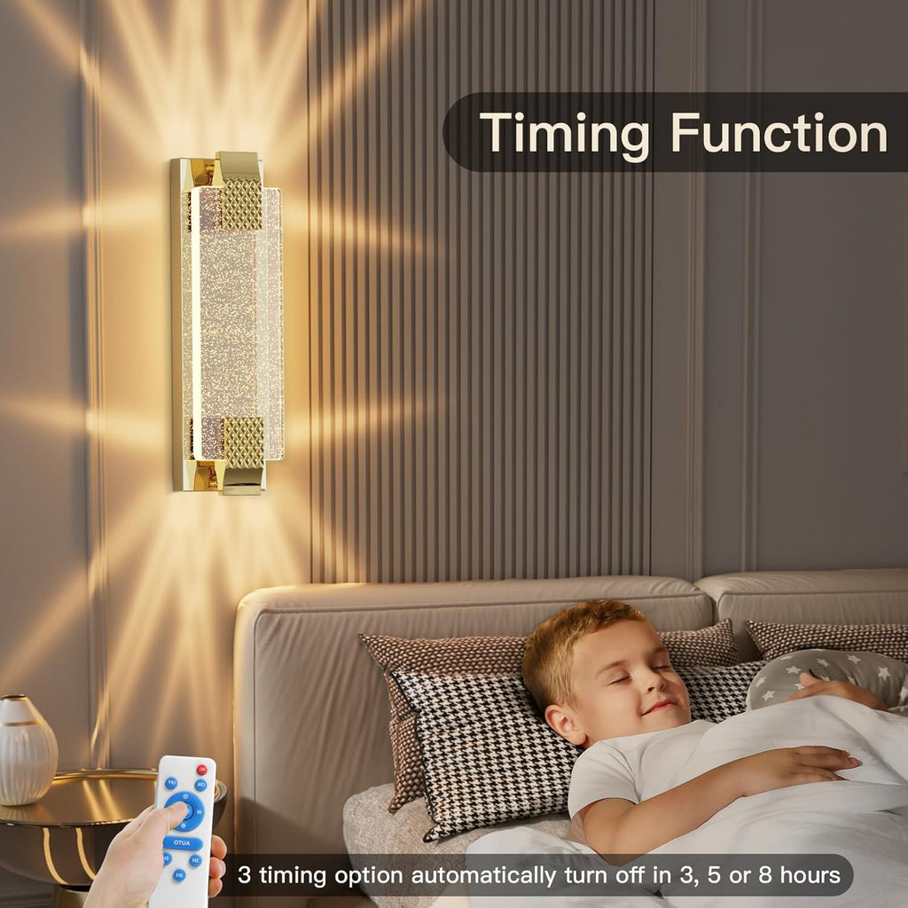 camuucci Battery Operated Wall Sconce Rechargeable Battery Powered 12000mAh Wall Light Indoor Not Hardwired Wall Lamp Fixtures for Bedroom Living Room 1Pack