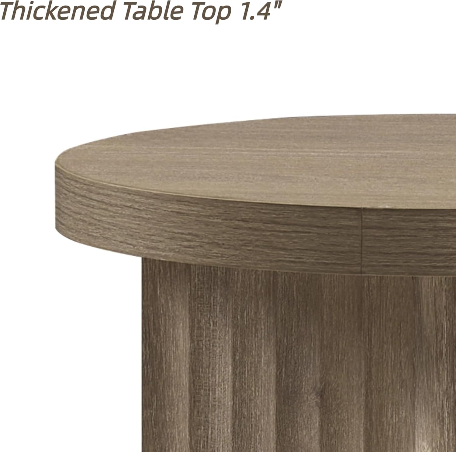 VividVibe End Tables for Living Room, Fluted Couch Side Table with Hexagonal Base, Wooden Bedside Table Bedroom Nightstands Home Office Modern Accent Grey Alder