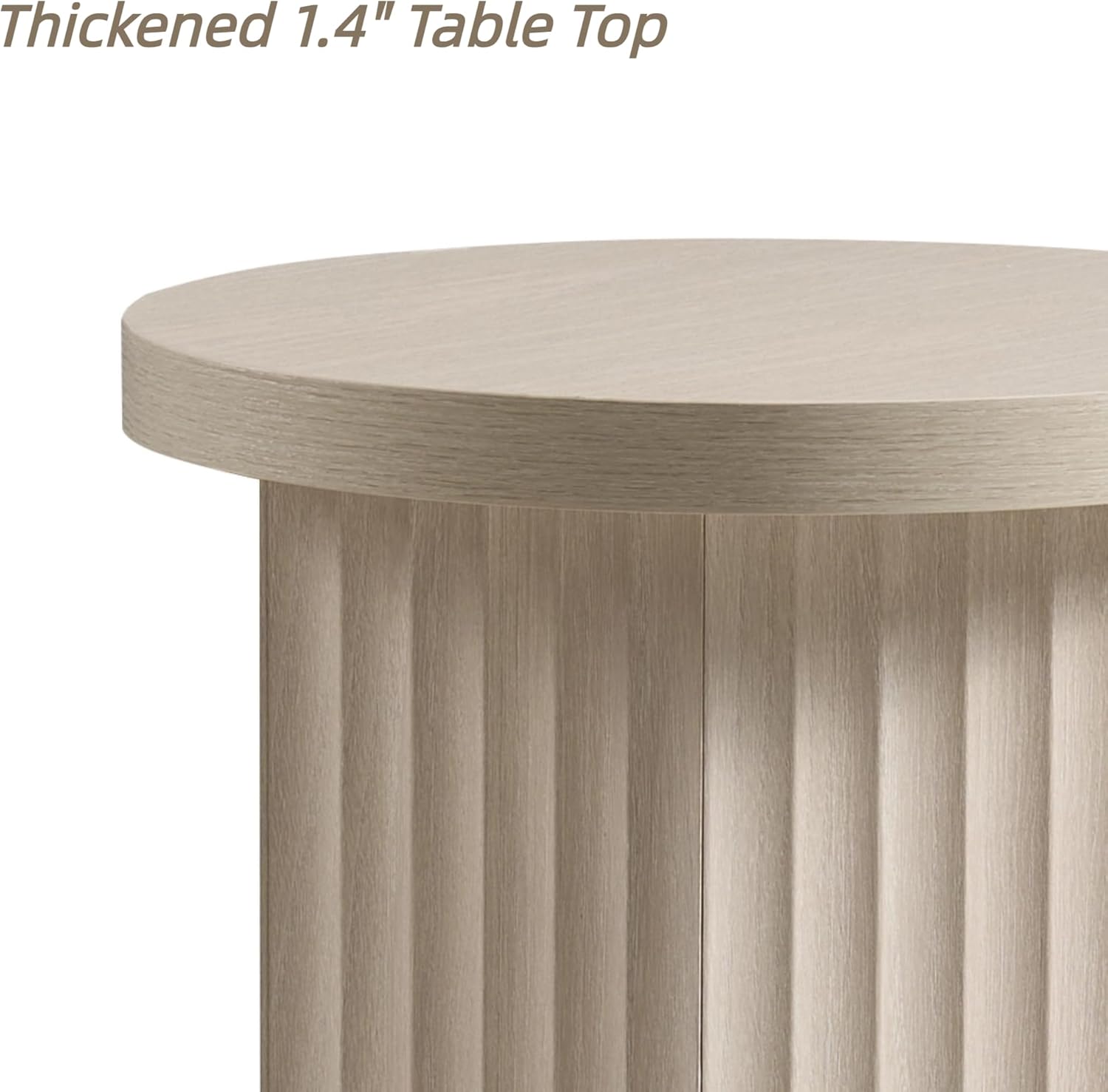 VividVibe End Tables for Living Room, Fluted Couch Side Table with Hexagonal Base, Wooden Bedside Table Bedroom Nightstands 2 Set Home Office Modern Accent Light Alder