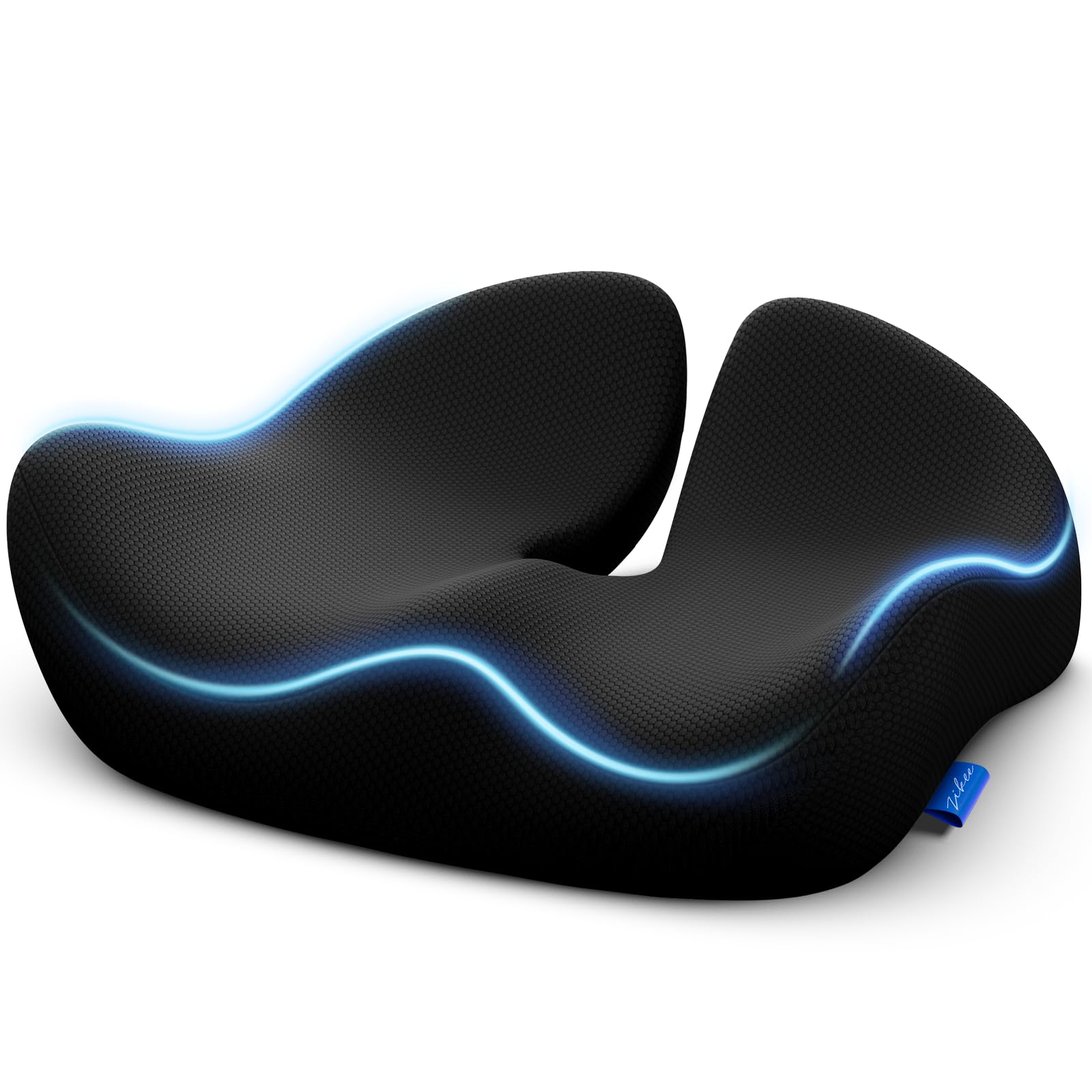 ZIKEE Pioneering Seat Cushion for Pressure Relief, Ergonomic Office Chair Cushion for Sciatica, Back, Hemorrhoids & Tailbone Pain Relief, High-Density Memory Foam Car Seat Cushion with Anti-Slip Base