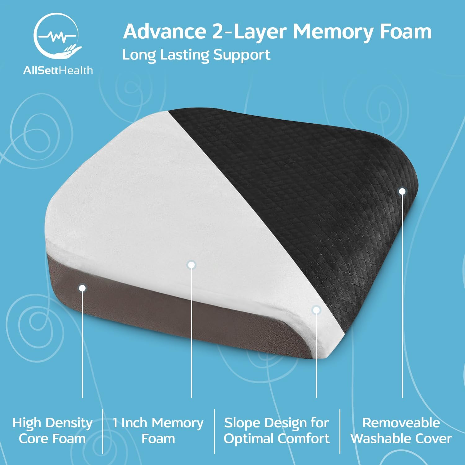 Large Seat Cushion (19” x 17” x 3”) Memory Foam for Office Chair, Wheelchair Cushions, Floor Pillow | Cushion Back Pain Coccyx Pain Relief | Plush Velvet Cover with Carry Handle