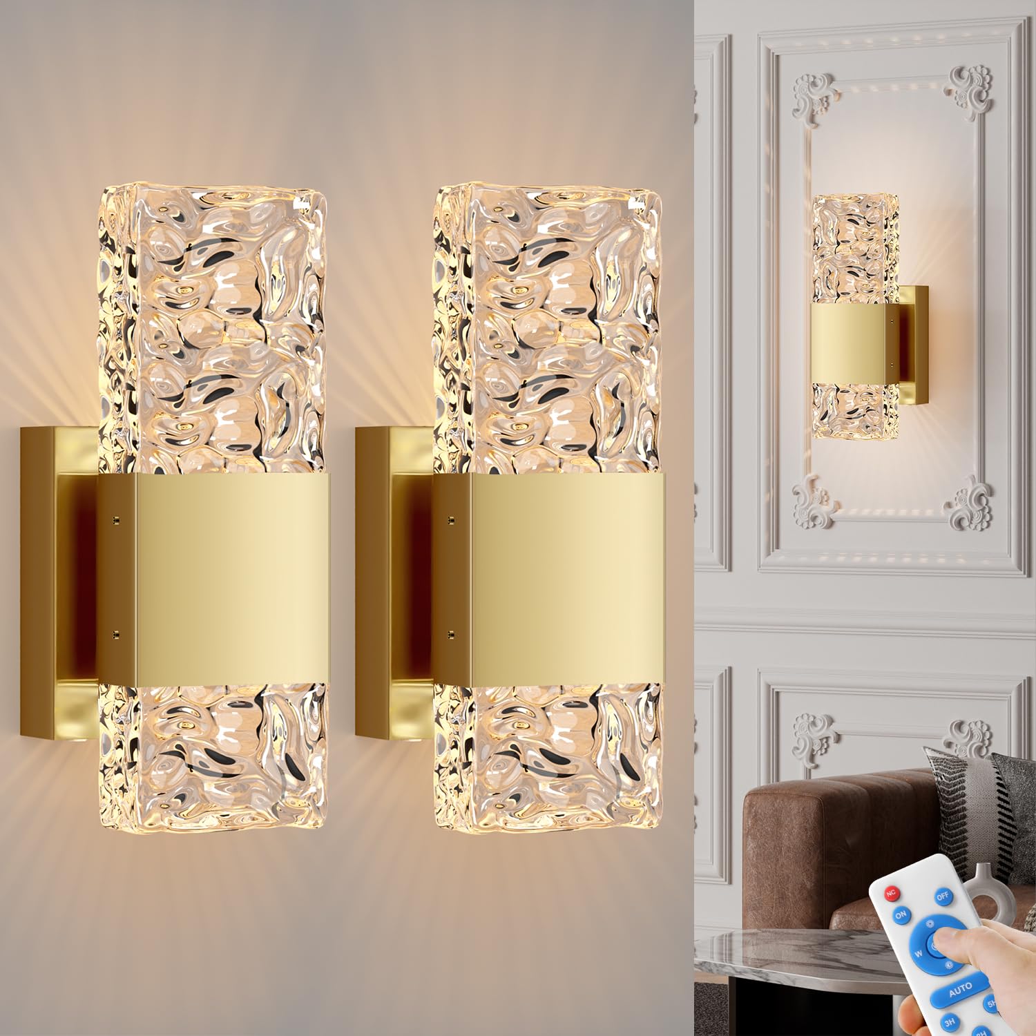 camuucci Battery Operated Wall Sconce Rechargeable Battery Powered 12000mAh Wall Light Indoor Not Hardwired Wall Lamp Fixtures for Bedroom Living Room 1Pack