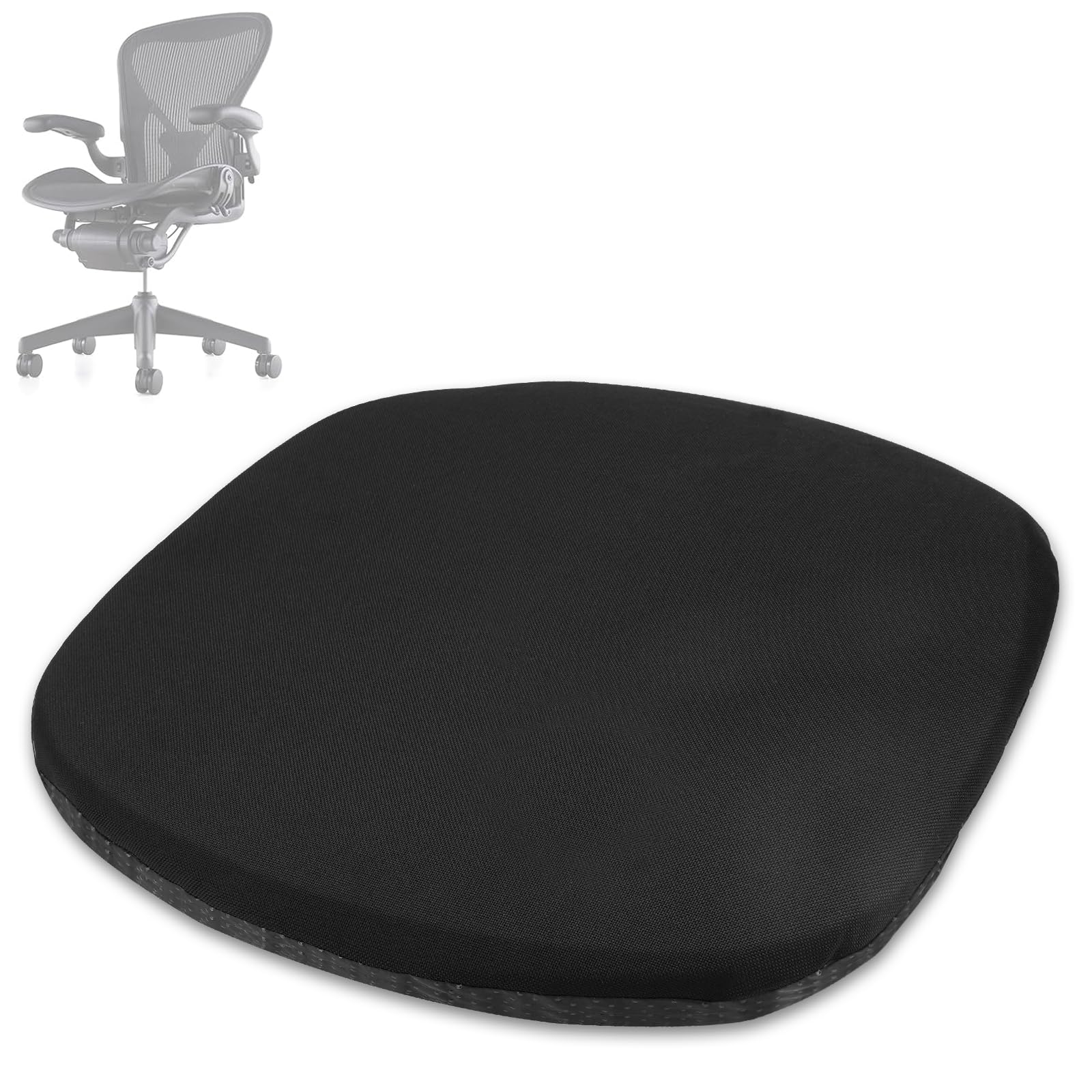 Seat Cushion for Herman Miller Aeron Chair, Natural Latex Ergonomic Office Chair Cushion, Soft and Comfortable Seat Mat（Fit A/B/C Size ） (Black)