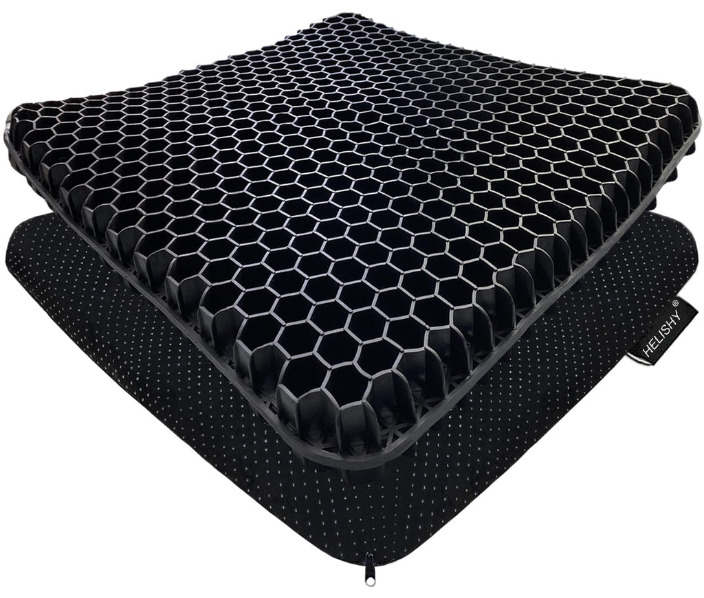 Gel Seat Cushion for Long Sitting - 1.65inch Double Thick Cooling Egg Cushion for Back, Hip, Sciatica, Coccyx, Tailbone Pain Relief - Office Chair Car Seat Cushion – Wheelchair Cushions