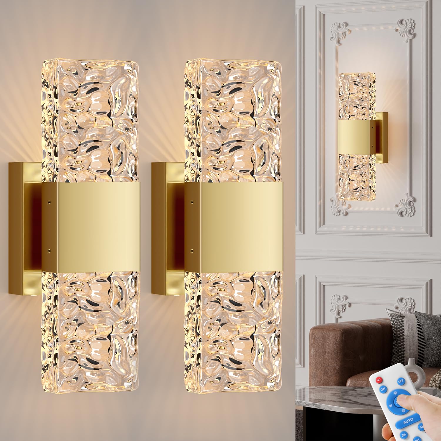 camuucci Battery Operated Wall Sconce Rechargeable Battery Powered 12000mAh Wall Light Indoor Not Hardwired Wall Lamp Fixtures for Bedroom Living Room 1Pack