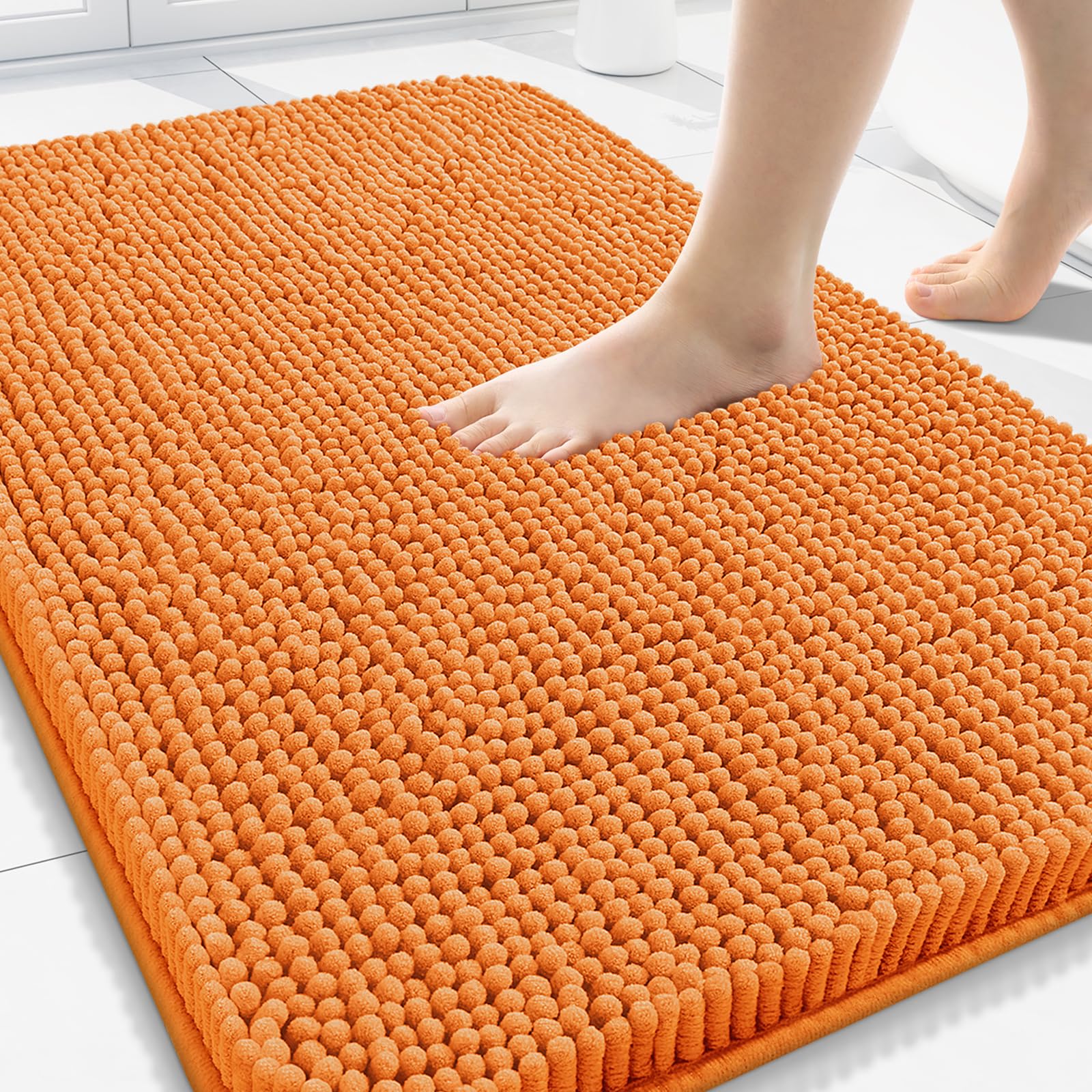 Arotive Bathroom Rugs 70x24, Extra Soft Absorbent Shaggy Chenille Bath Rugs, Machine Washable Rubber Backing Non-Slip Bath Mats for Bathroom Floor Tub and Shower, Home Decor Accessories, Beige