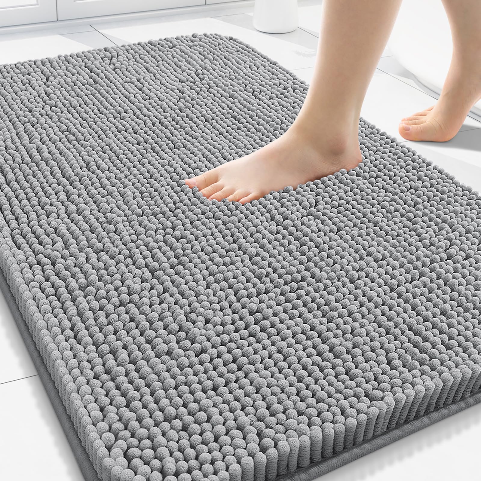 Arotive Bathroom Rugs 70x24, Extra Soft Absorbent Shaggy Chenille Bath Rugs, Machine Washable Rubber Backing Non-Slip Bath Mats for Bathroom Floor Tub and Shower, Home Decor Accessories, Beige