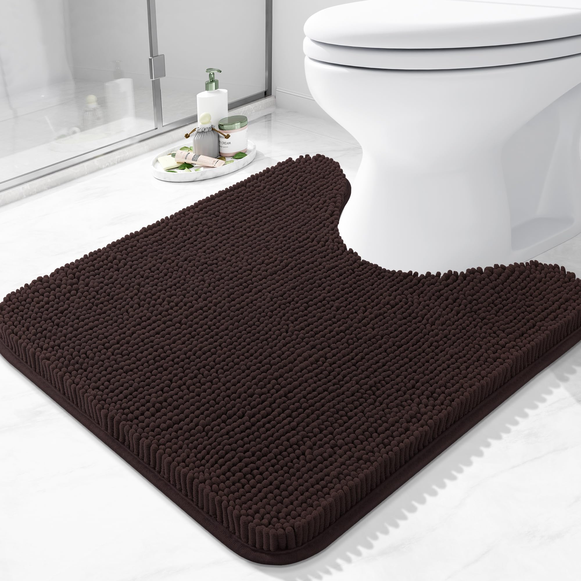 Arotive Bathroom Rugs 30x20, Extra Soft Absorbent Shaggy Chenille Bath Rugs, Machine Washable Rubber Backing Non-Slip Bath Mats for Bathroom Floor Tub and Shower, Home Decor Accessories, Grey