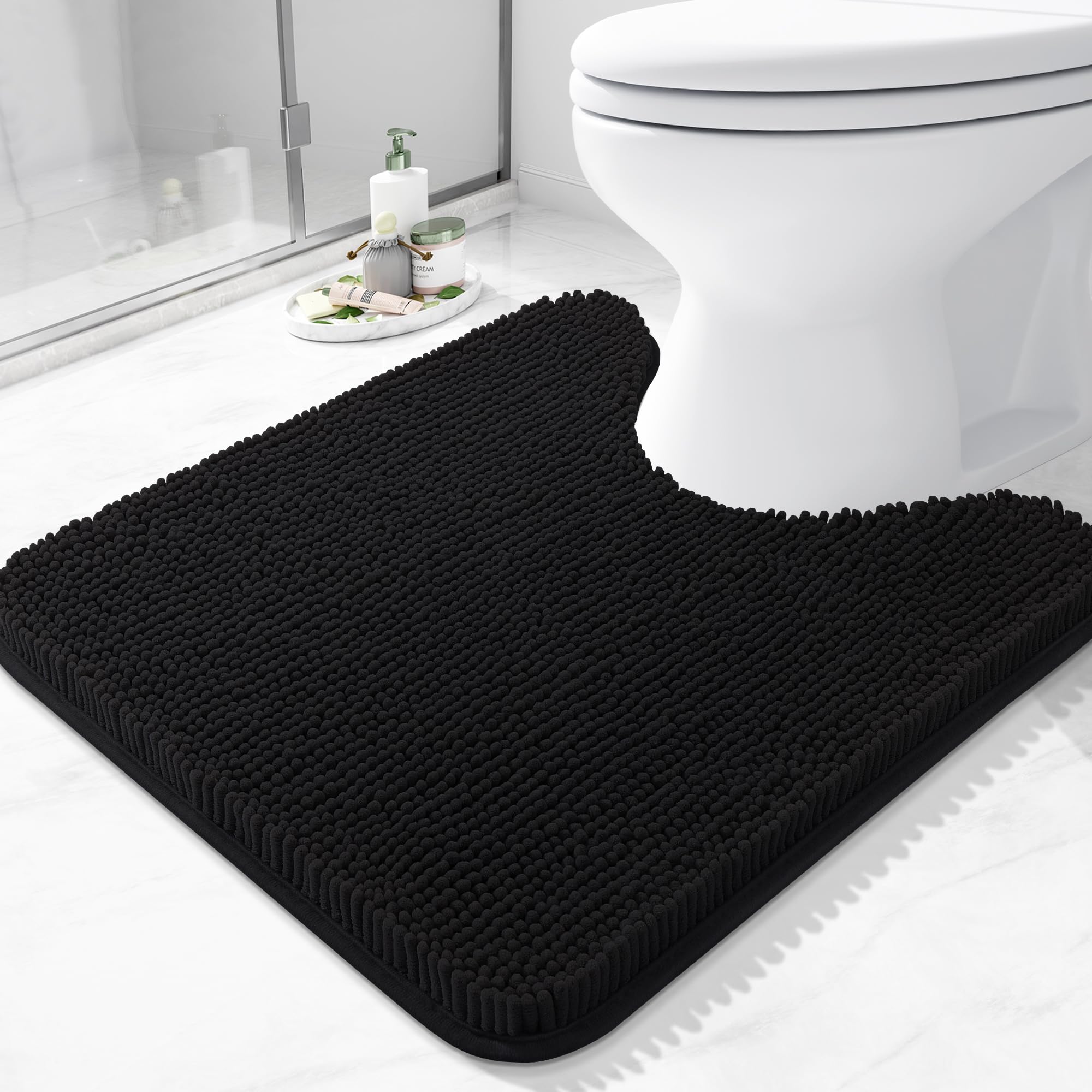 Arotive Bathroom Rugs 30x20, Extra Soft Absorbent Shaggy Chenille Bath Rugs, Machine Washable Rubber Backing Non-Slip Bath Mats for Bathroom Floor Tub and Shower, Home Decor Accessories, Grey