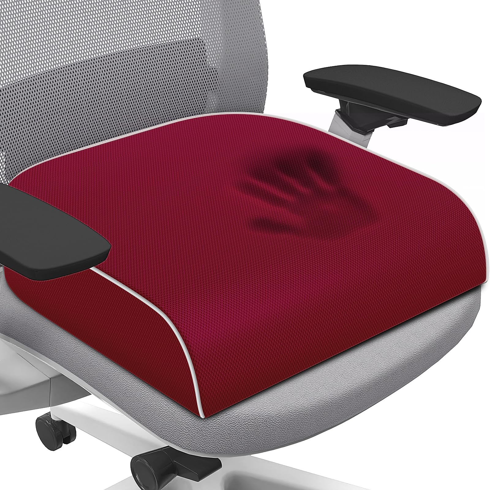 SweetSlubr Seat Cushion for Tailbone Pain Relief, Office Chair Cushion, Memory Foam Large Cushion with Non-Slip Cover for Soft Support at Office Chair, Car Seat, Airplane, Floor Pillow, Black/Large