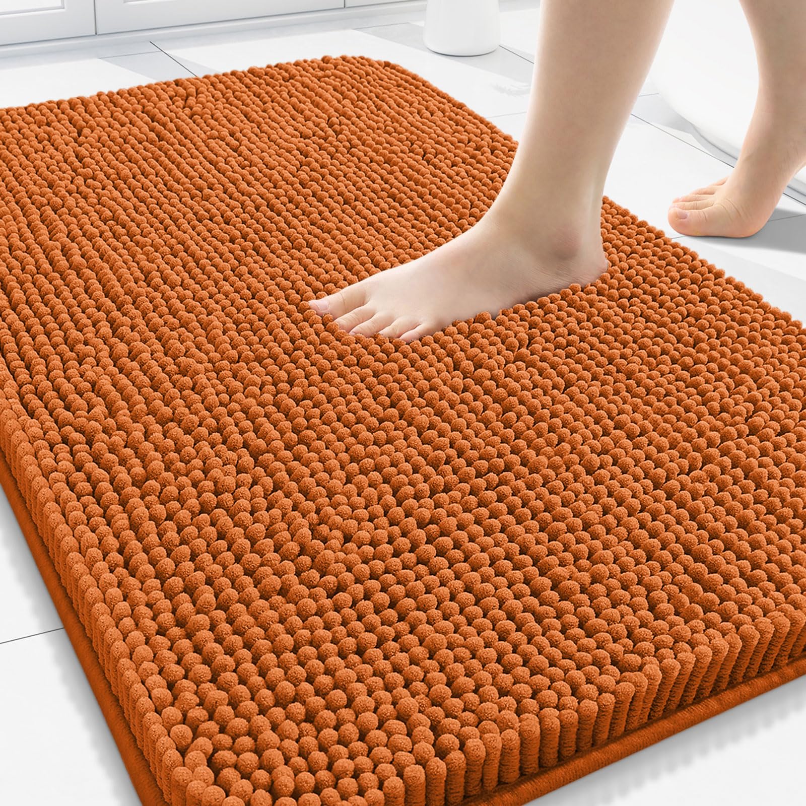 Arotive Bathroom Rugs 70x24, Extra Soft Absorbent Shaggy Chenille Bath Rugs, Machine Washable Rubber Backing Non-Slip Bath Mats for Bathroom Floor Tub and Shower, Home Decor Accessories, Beige