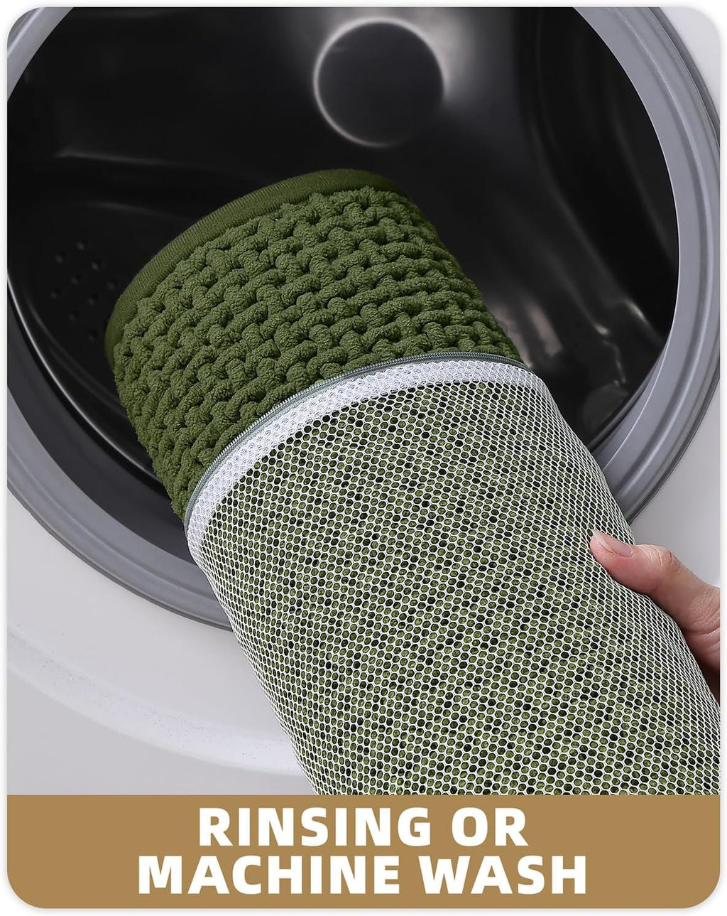 Color&Geometry Chenille Pile Large Bathroom Rugs Upgraded Denser, 24"x36" Non Slip Absorbent Green Bath Mats for Bathroom Thin Fit Under Door, Washable Quick Dry