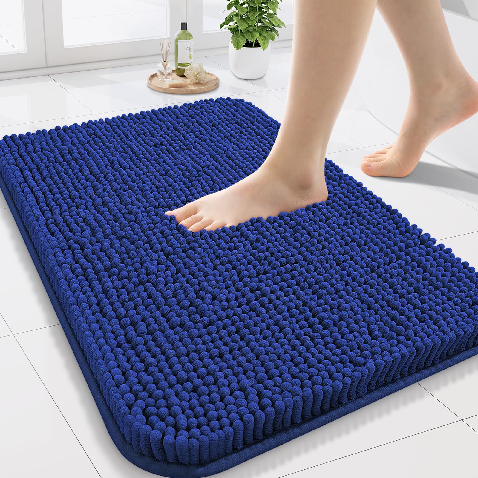 Arotive Bathroom Rugs 70x24, Extra Soft Absorbent Shaggy Chenille Bath Rugs, Machine Washable Rubber Backing Non-Slip Bath Mats for Bathroom Floor Tub and Shower, Home Decor Accessories, Beige