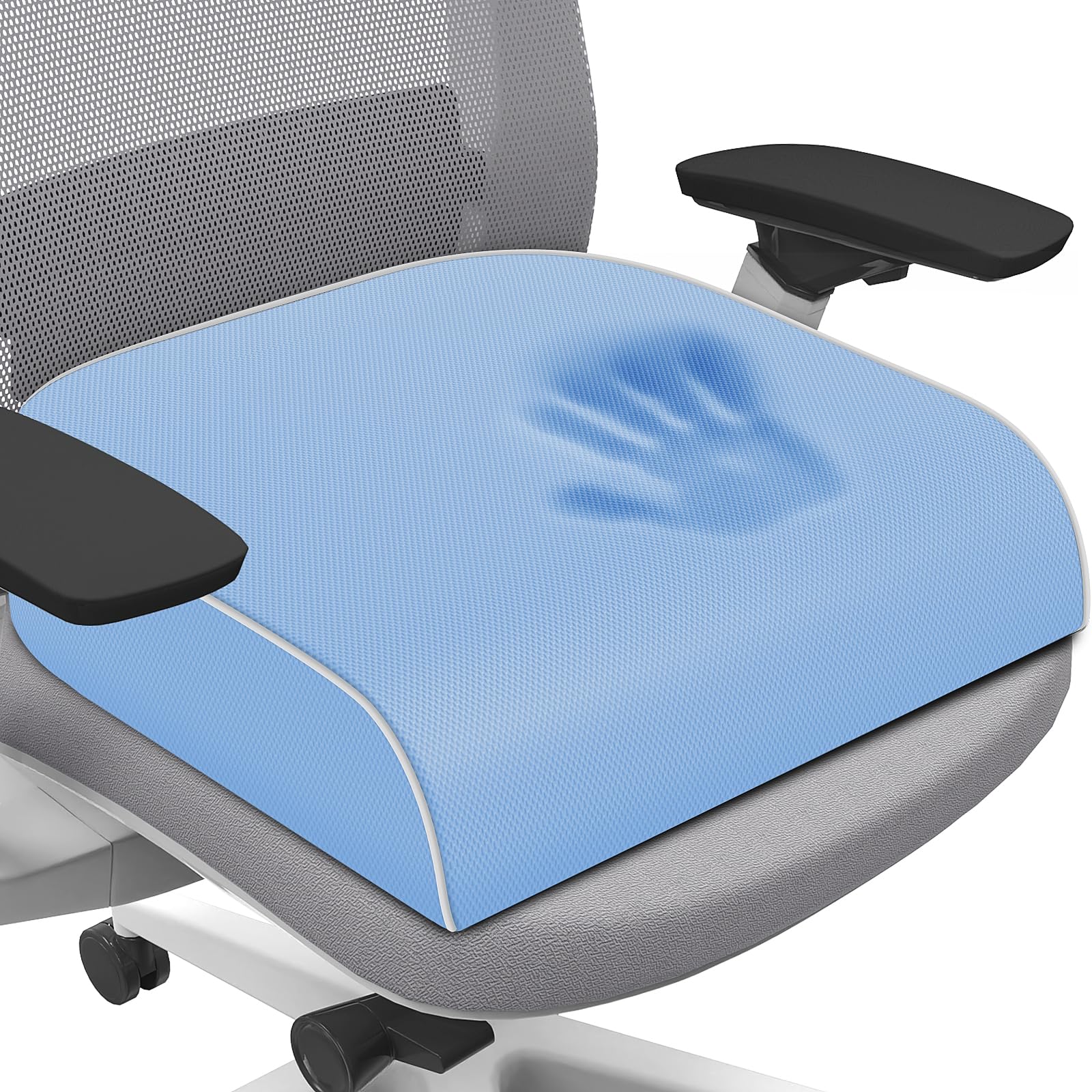 SweetSlubr Seat Cushion for Tailbone Pain Relief, Office Chair Cushion, Memory Foam Large Cushion with Non-Slip Cover for Soft Support at Office Chair, Car Seat, Airplane, Floor Pillow, Black/Large