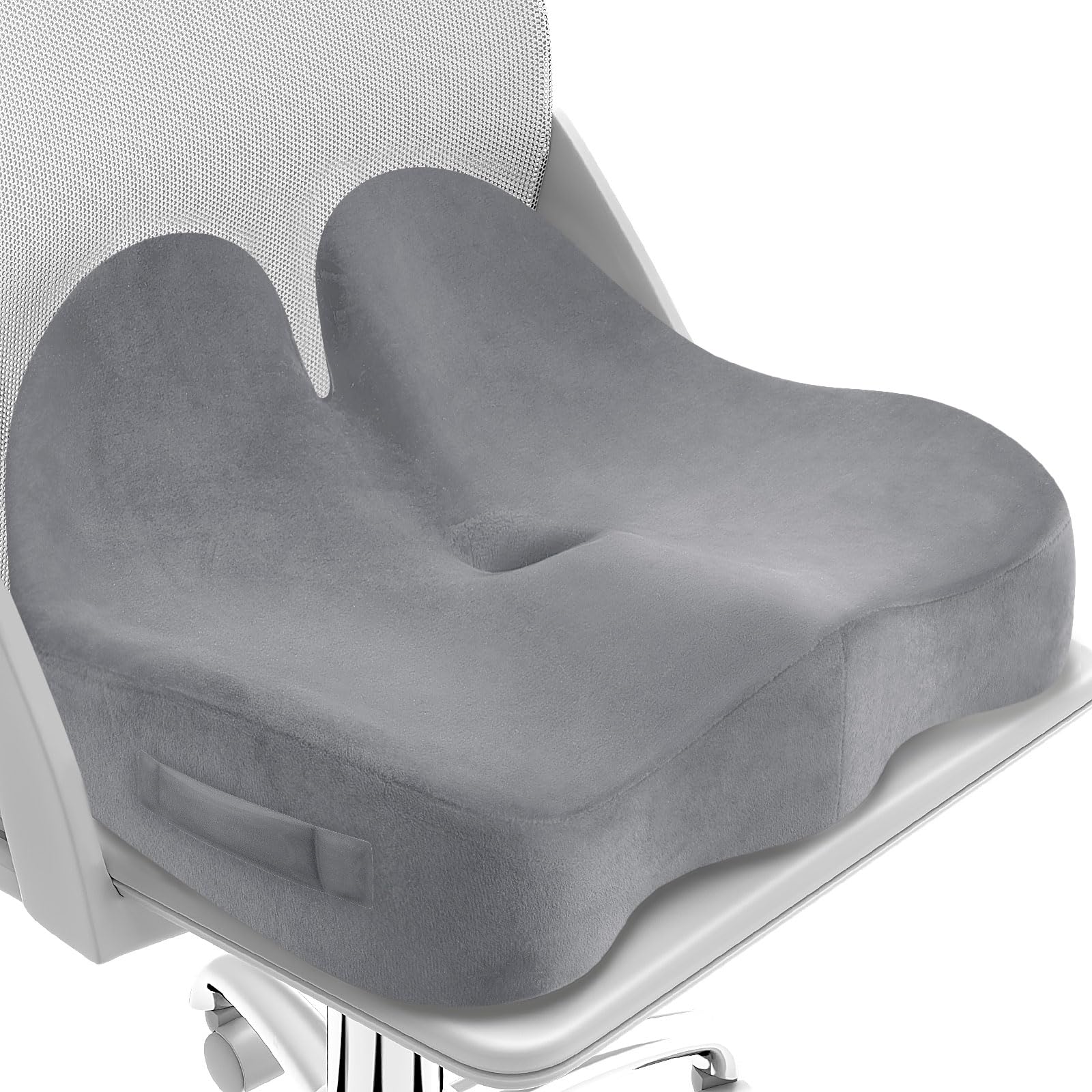 CushZone Seat Cushion, Ergonomic Memory Foam Seat Cushions for Office Chairs, Car, Long Trip, Desk Chair, Lab, Extra Large Size for Sciatica & Hip & Tailbone Pain Relief, Sciatica Support (Black)