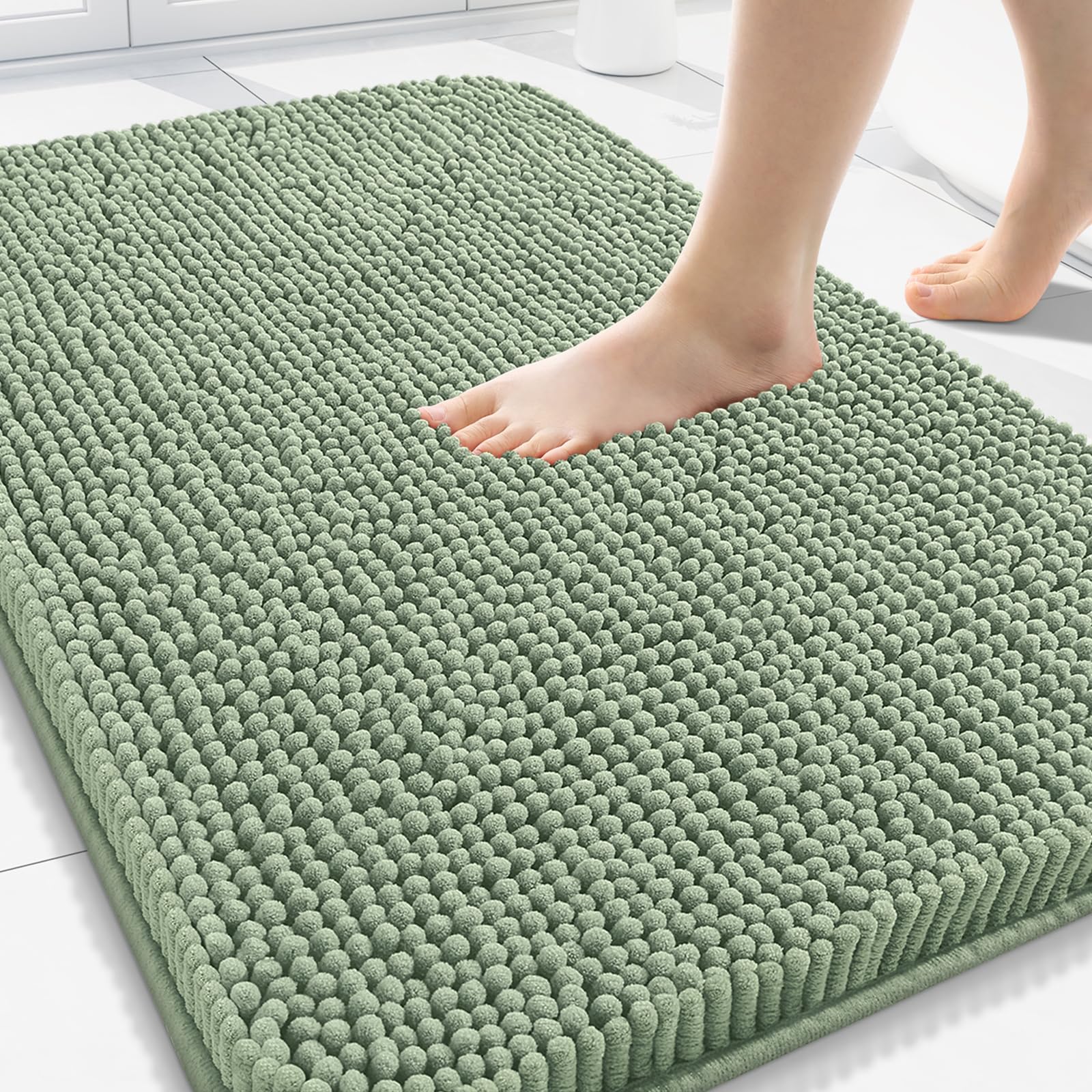 Arotive Bathroom Rugs 70x24, Extra Soft Absorbent Shaggy Chenille Bath Rugs, Machine Washable Rubber Backing Non-Slip Bath Mats for Bathroom Floor Tub and Shower, Home Decor Accessories, Beige
