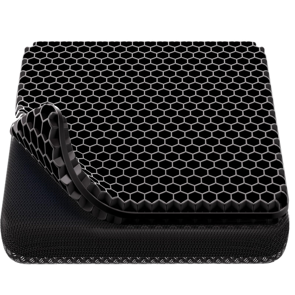 Gel Seat Cushion, Cooling seat Cushion (Super Large & Thick), Breathable Honeycomb Design Absorbs Pressure Points Seat Cushion, Gel Cushion for Office Chair, Home Car seat Cushion for Wheelchair