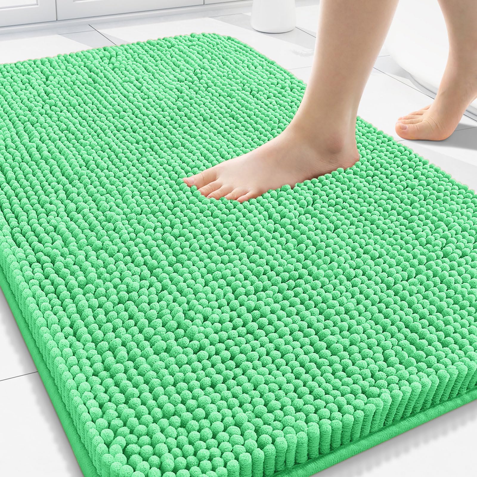 Arotive Bathroom Rugs 70x24, Extra Soft Absorbent Shaggy Chenille Bath Rugs, Machine Washable Rubber Backing Non-Slip Bath Mats for Bathroom Floor Tub and Shower, Home Decor Accessories, Beige
