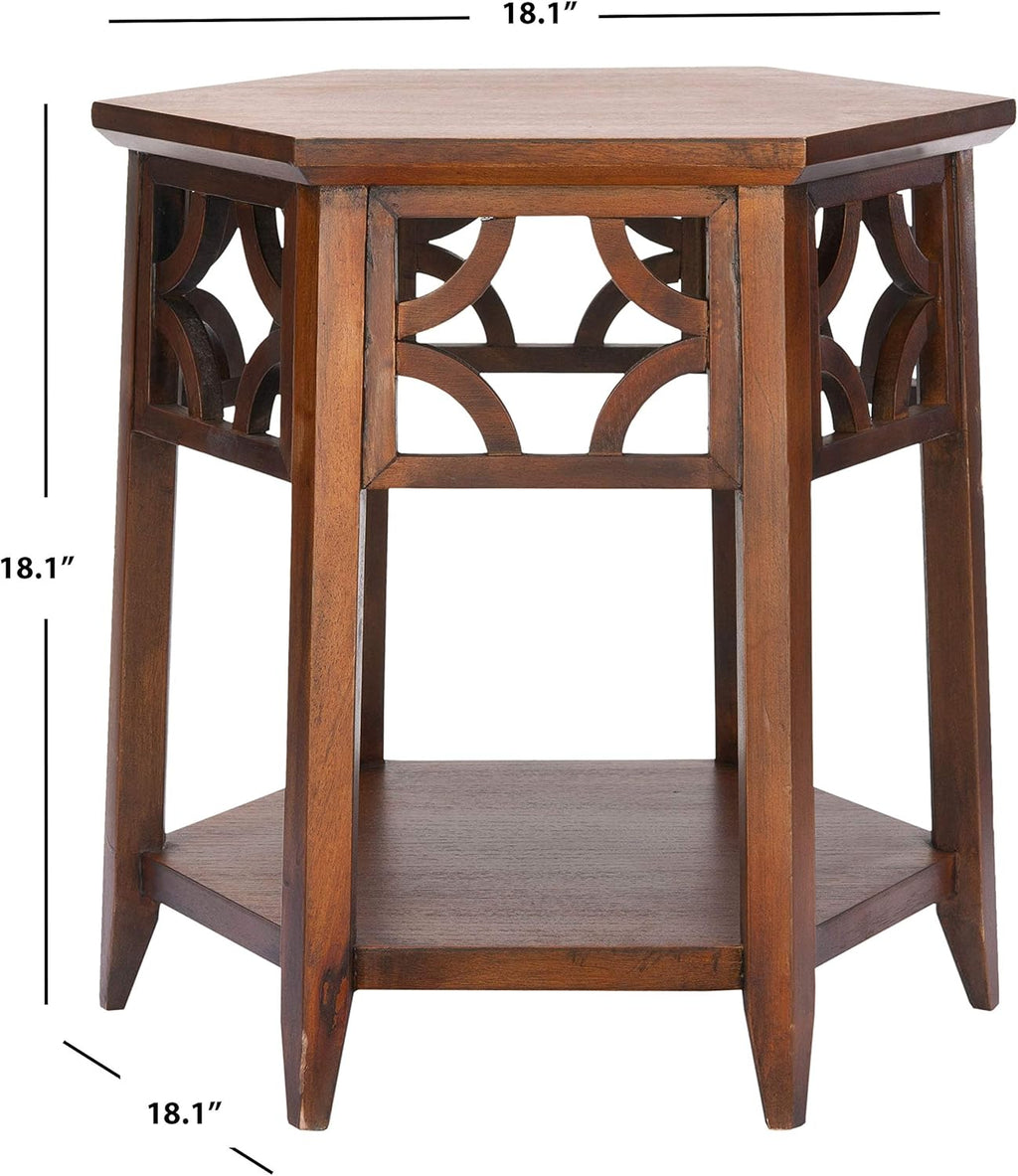 Safavieh American Homes Collection Connor Light Brown Hexagon End Table