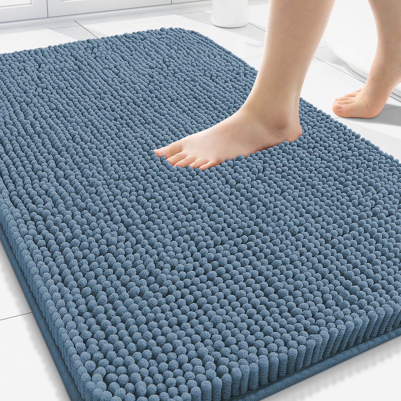 Arotive Bathroom Rugs 70x24, Extra Soft Absorbent Shaggy Chenille Bath Rugs, Machine Washable Rubber Backing Non-Slip Bath Mats for Bathroom Floor Tub and Shower, Home Decor Accessories, Beige