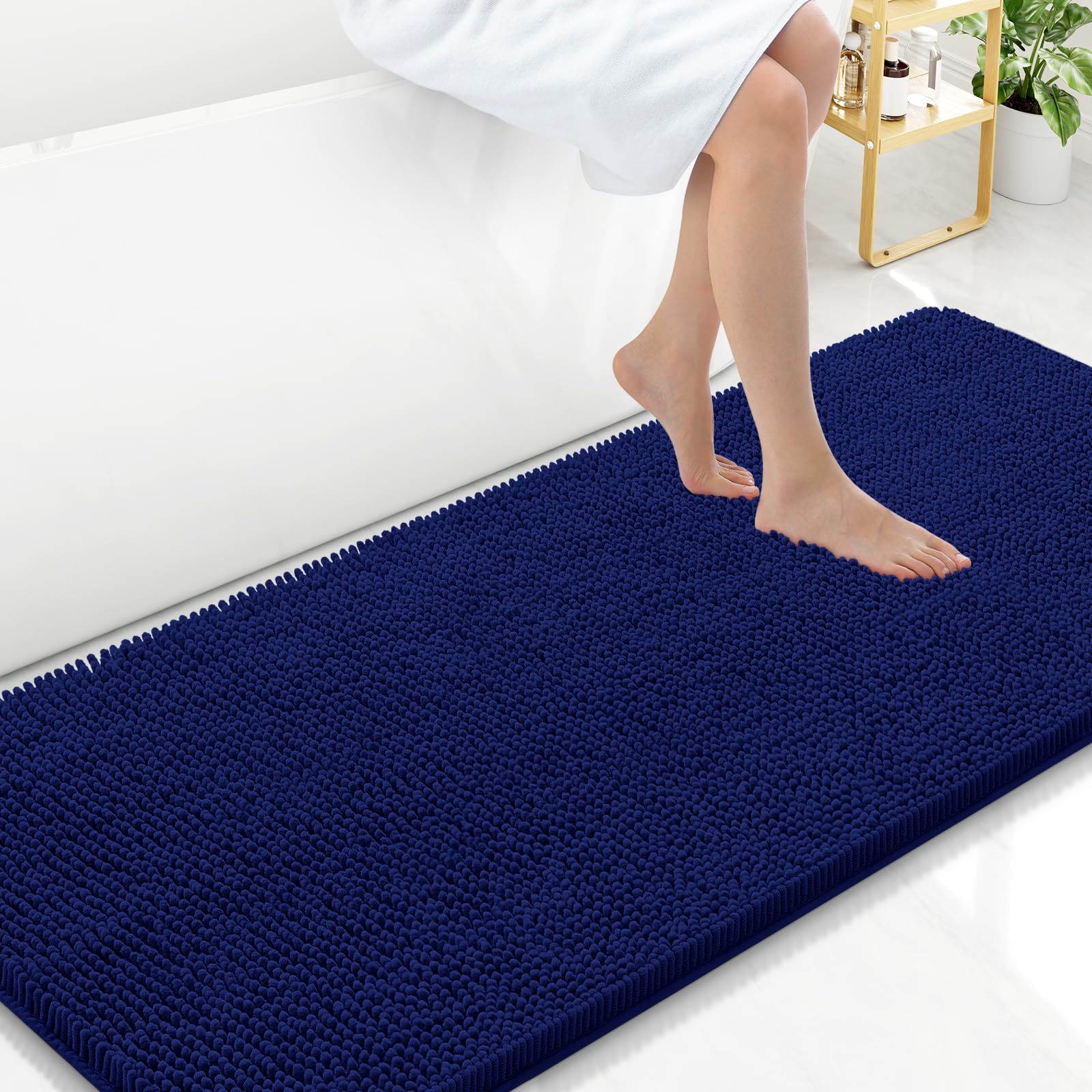 Arotive Bathroom Rugs 30x20, Extra Soft Absorbent Shaggy Chenille Bath Rugs, Machine Washable Rubber Backing Non-Slip Bath Mats for Bathroom Floor Tub and Shower, Home Decor Accessories, Grey