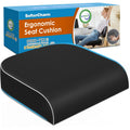 Seat Cushion, Memory Foam Office Chair Cushions for Long Sitting Hours, Chair Pad for Sciatica, Coccyx, Tailbone, Hip Pain & Pressure Relief, Office, Home, Car Seats, Airplane, Black/Large