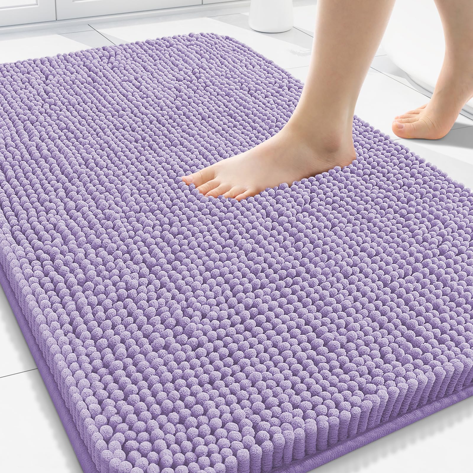 Arotive Bathroom Rugs 70x24, Extra Soft Absorbent Shaggy Chenille Bath Rugs, Machine Washable Rubber Backing Non-Slip Bath Mats for Bathroom Floor Tub and Shower, Home Decor Accessories, Beige