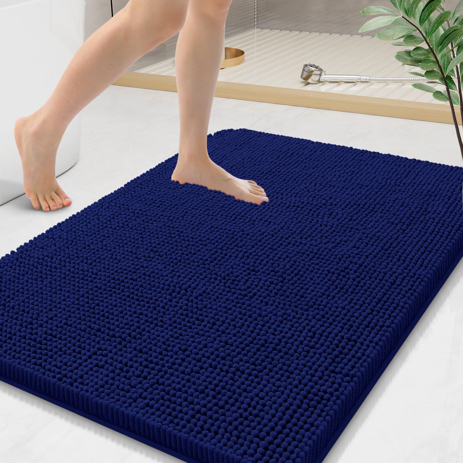 Arotive Bathroom Rugs 70x24, Extra Soft Absorbent Shaggy Chenille Bath Rugs, Machine Washable Rubber Backing Non-Slip Bath Mats for Bathroom Floor Tub and Shower, Home Decor Accessories, Beige